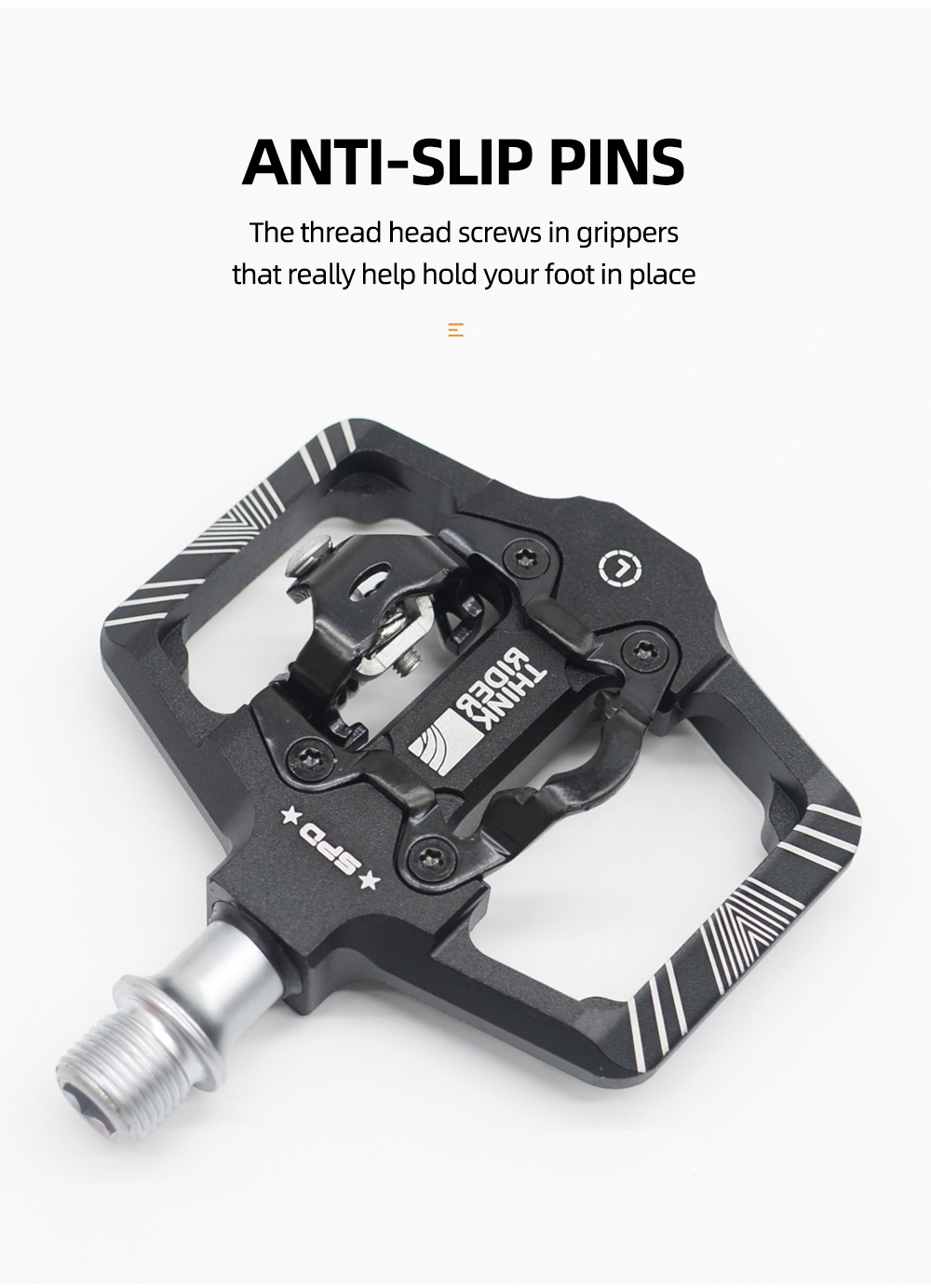 ThinkRider Bicycle Lock Pedal 2 In 1 With Free Cleat For SPD System MTB ...