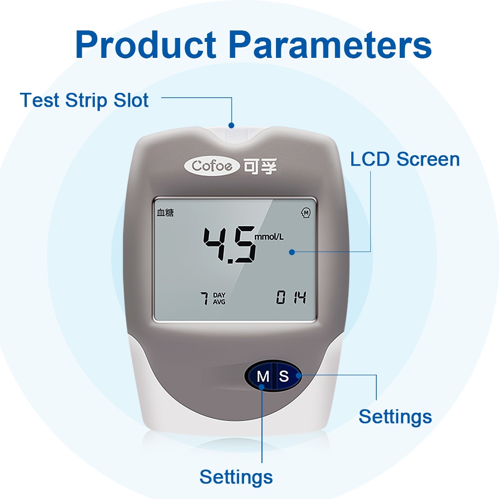 Cofoe Blood Glucose Meter Uric Acid Cholesterol 3 In 1 Multifunctional