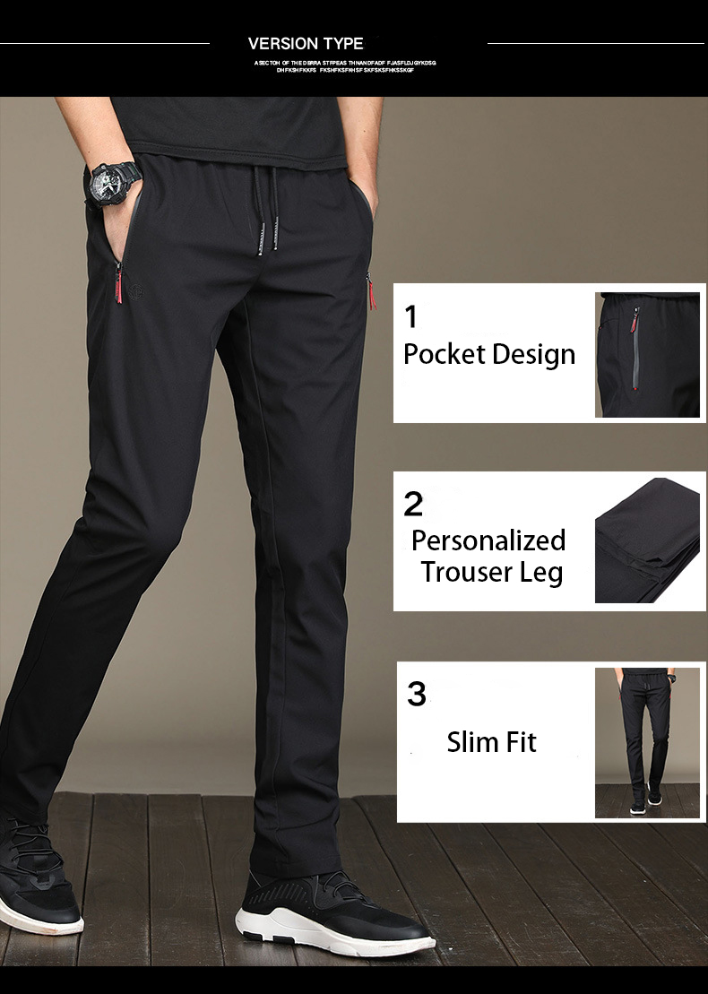 YS New Pants For Men Korean Style Fashion Casual Pants Slim Fit Ice ...