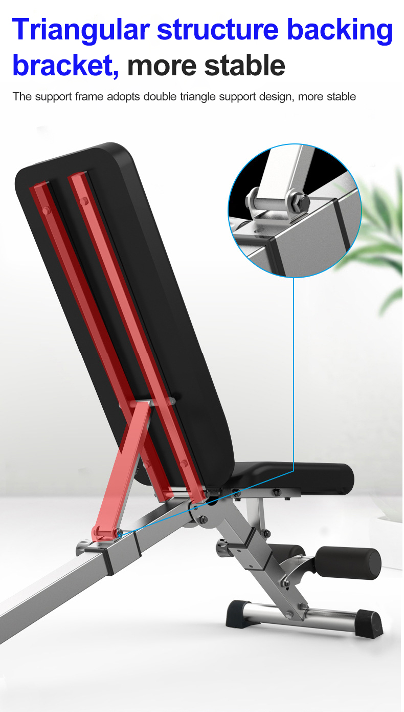 Yeesall Folding Dumbbell Bench Press Stool Adjustable Bench Sit-up ...