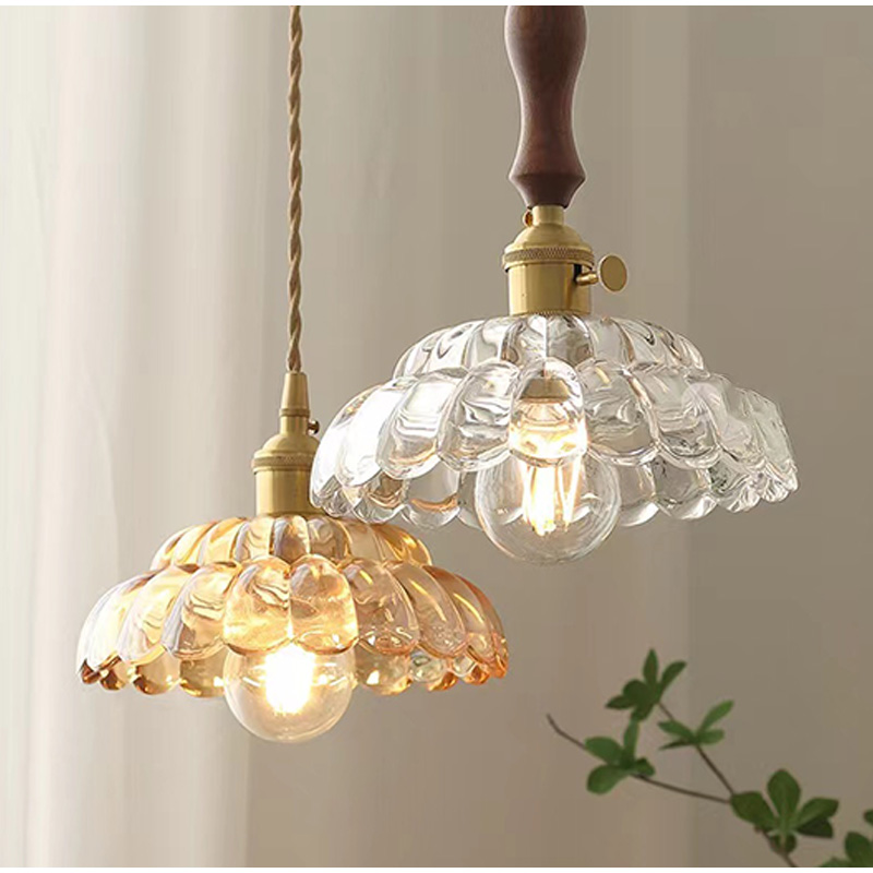 Rustic Drop Ceiling Light Japanese Decor Vintage Glass Pendant Lighting ...