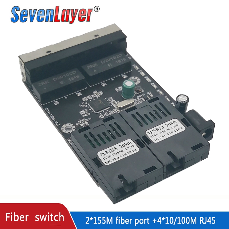 Reverse POE Switch 2F4E 10/100M Converter Ethernet Fiber Optical Media ...