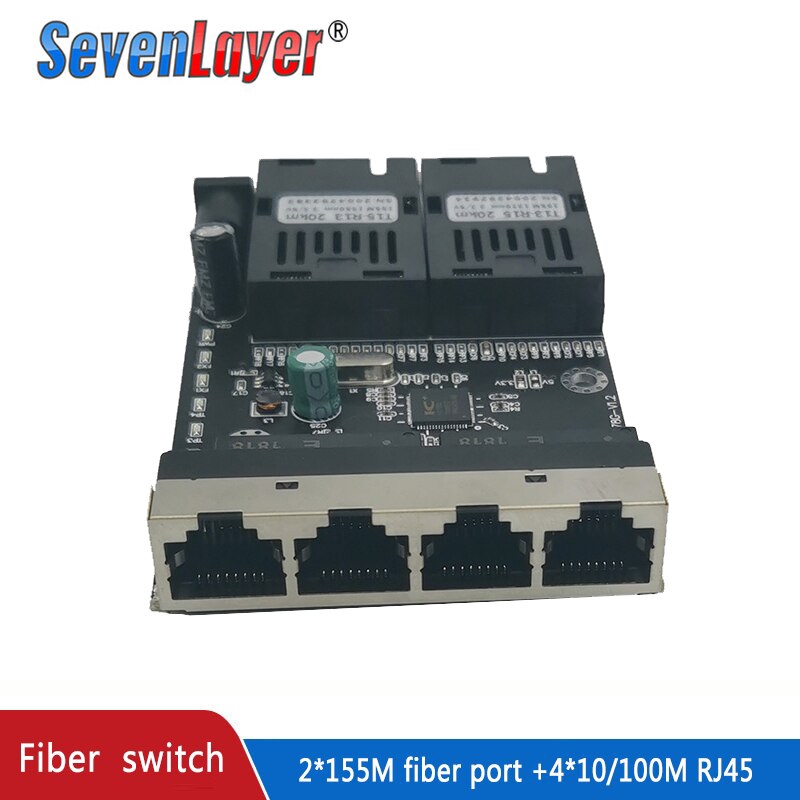 Reverse POE Switch 2F4E 10/100M Converter Ethernet Fiber Optical Media ...