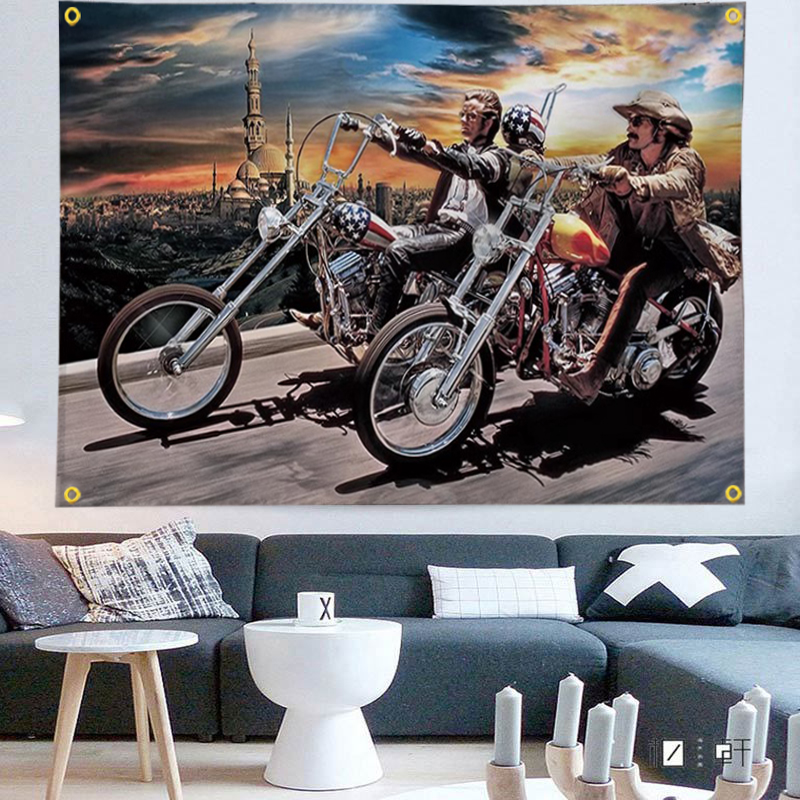 Easy Motorcycle Riders Poster Flag Banner Vintage Home Bar Garage ...
