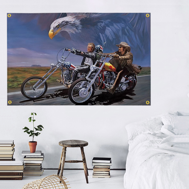 Easy Motorcycle Riders Poster Flag Banner Vintage Home Bar Garage ...