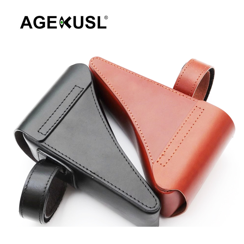AGEKUSL Bike Triangle Tube Frame Bag Cowhide Leather Use For Brompton ...
