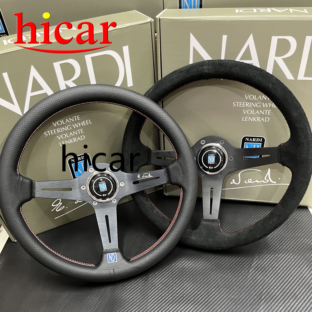 Nardi 14 Inch 350mm ND Suede/Leather Auto Racing Steering Wheels Horn ...