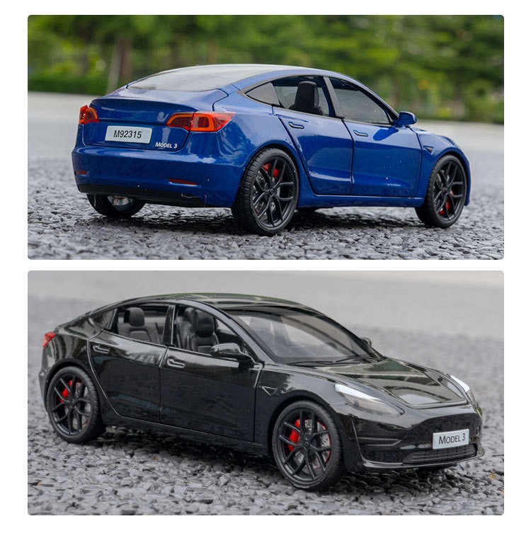 1:24 Scale Tesla Model 3 Alloy Car Model Diecast Car Sound Light Car ...
