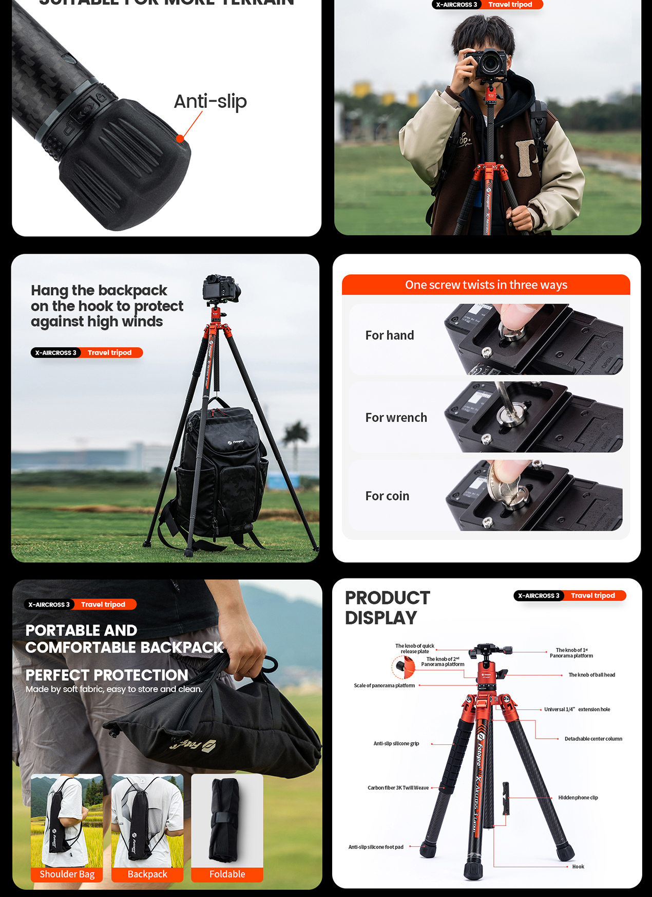 Fotopro X-Aircross 3 Lite Tripod Video Fluid Head – Gray – Jakarta Camera - View #12