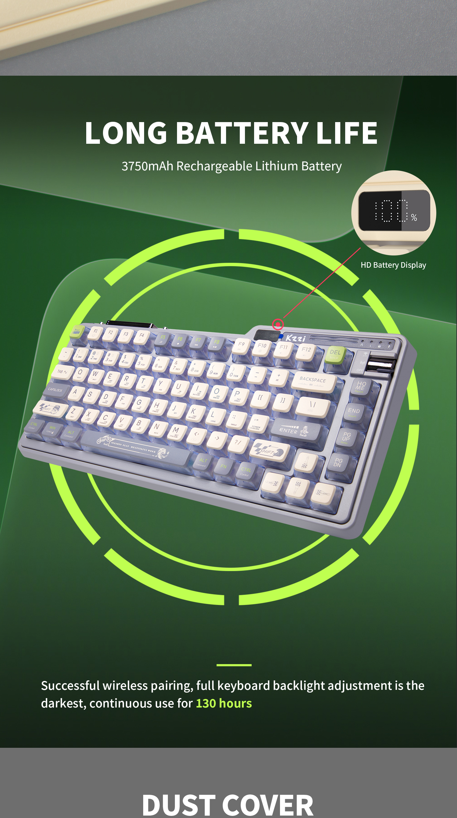KZZI Kezhi K75 Pro+ Knight Wireless Three-Mode Mechanical Keyboard ...
