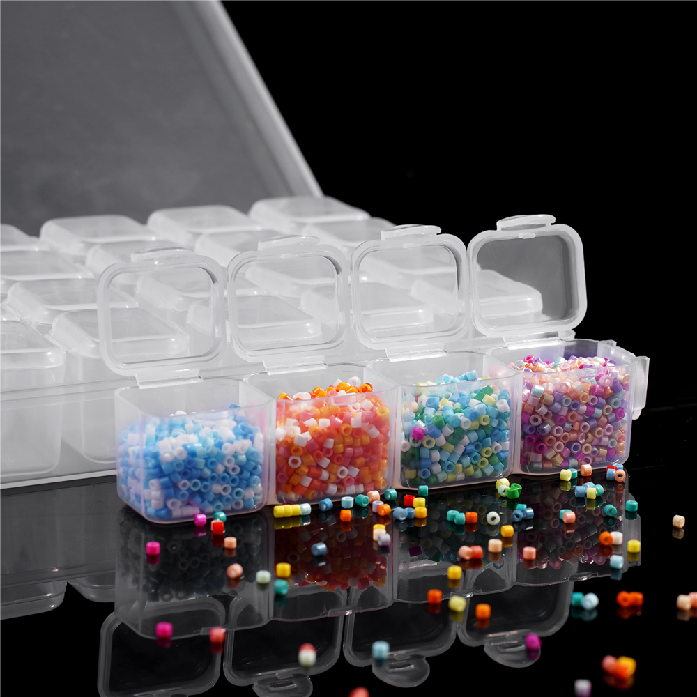 28 Slots Diamond Painting Storage Boxes Plastic 5D Diamond Embroidery ...