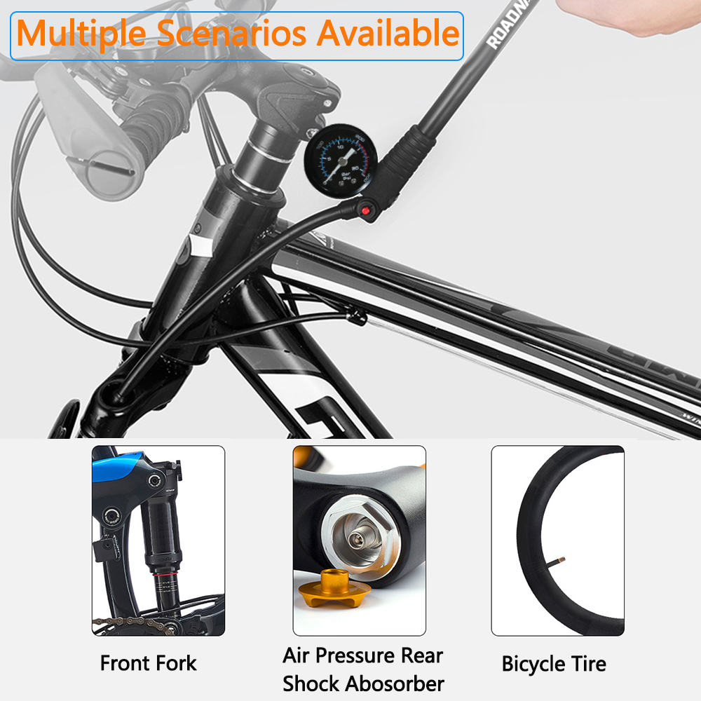 【Ship in 48h】300psi Bike Air Pump MTB Air Fork Pump with Gauge High