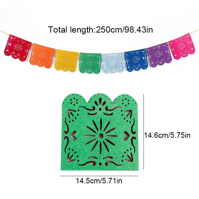 Pinata Themed Carnival Party Pull Flag Felt Day of The Dead Non-woven ...
