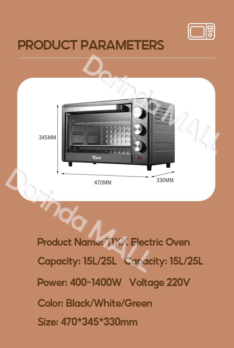 Electric Oven Toaster For Baking Cake and Bread Multipurpose High