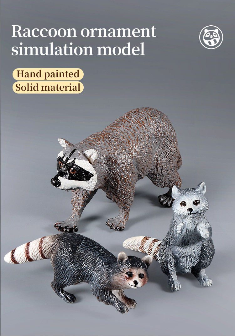 Simulation Wild Figurines Raccoon Model Action Figures Forest Animals ...