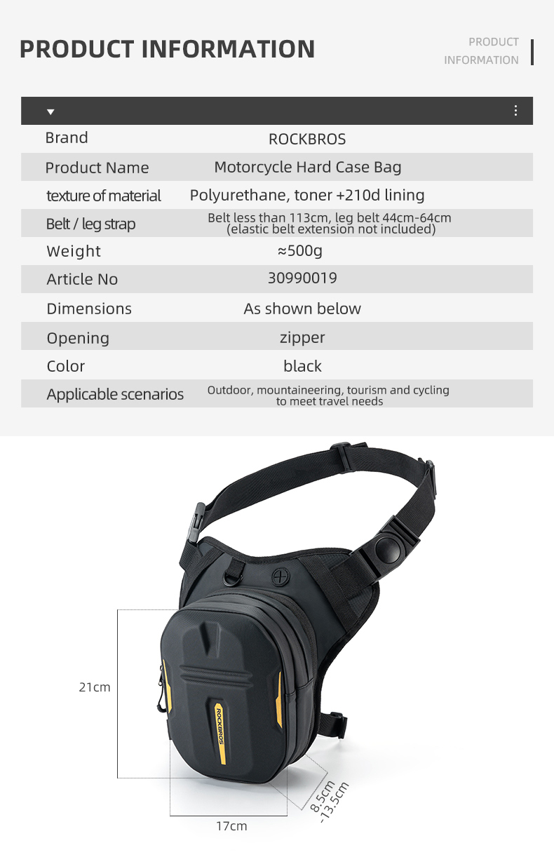 【PH Delivery】ROCKBROS Motorcycle Leg Bag Hard Case Magnetic Tank Bag ...
