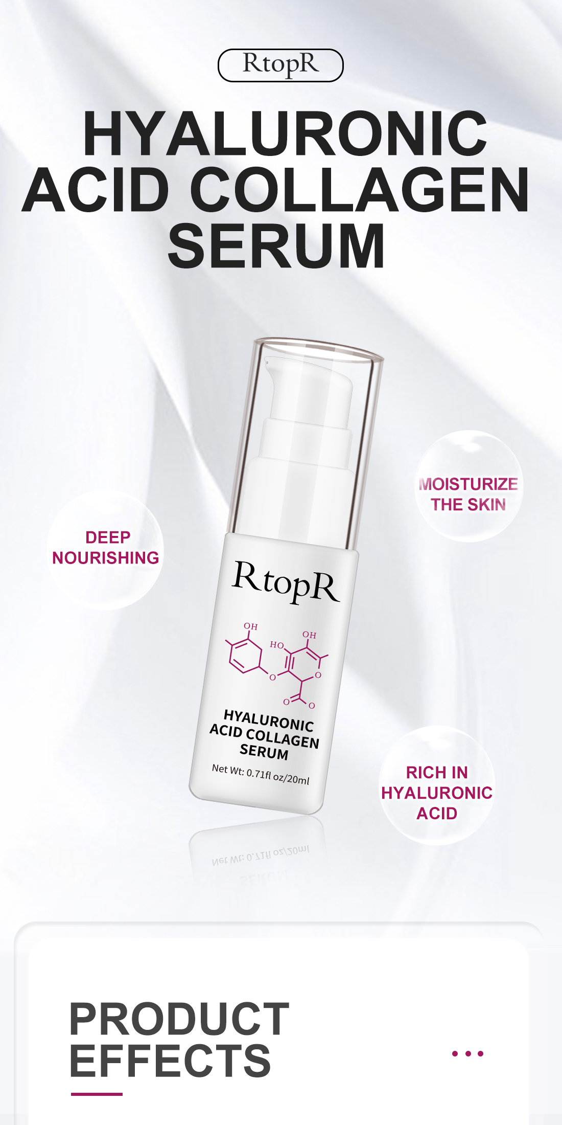 RtopR FDA Hyaluronic Acid Collagen Face Serum Acne Treatment Anti