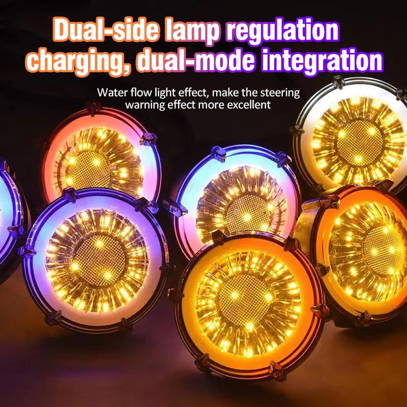 【2PCS】12V Motorcycle Light Dual Mode Red /Yellow LED Daytime Running ...