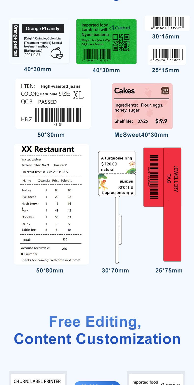 CLABEL 221b Label Maker Bundle – Includes 6 Rolls Cable Labels & 1 Roll Thermal Paper For Easy Organizing