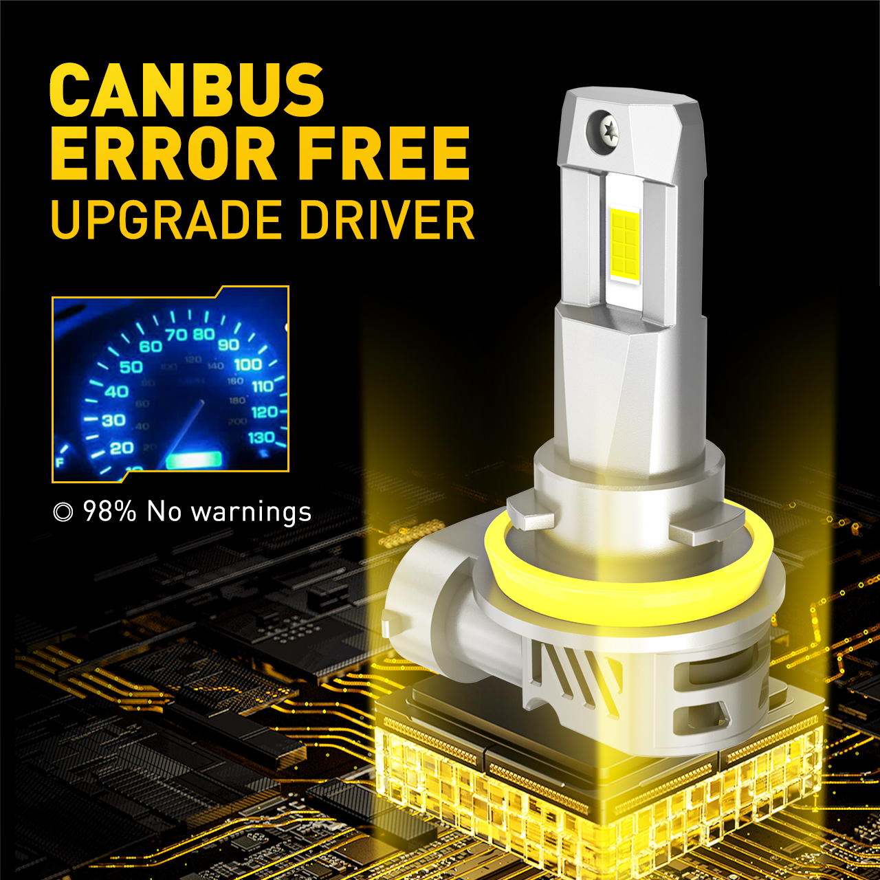 NIGHTEYE H11 LED Bulb 18000LM 1:1 Mini Design LED Bulb H11/H8/H9 Cool