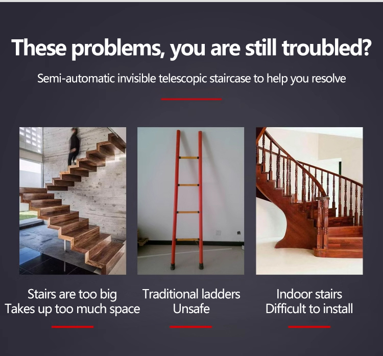 Attic Telescopic Ladder Lifting Retractable Staircase Home Villa ...