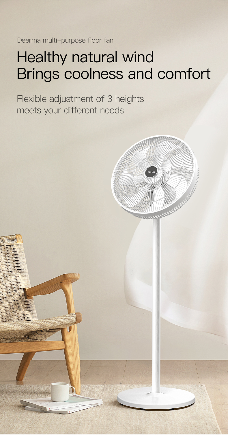 Deerma FD10W Electric Fan Stand/Wall/Desk Fan Low noise 3 File Wind ...