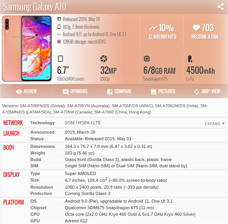 OLED For Samsung Galaxy A70 A705 A705F SM-A705MN LCD Display Touch ...
