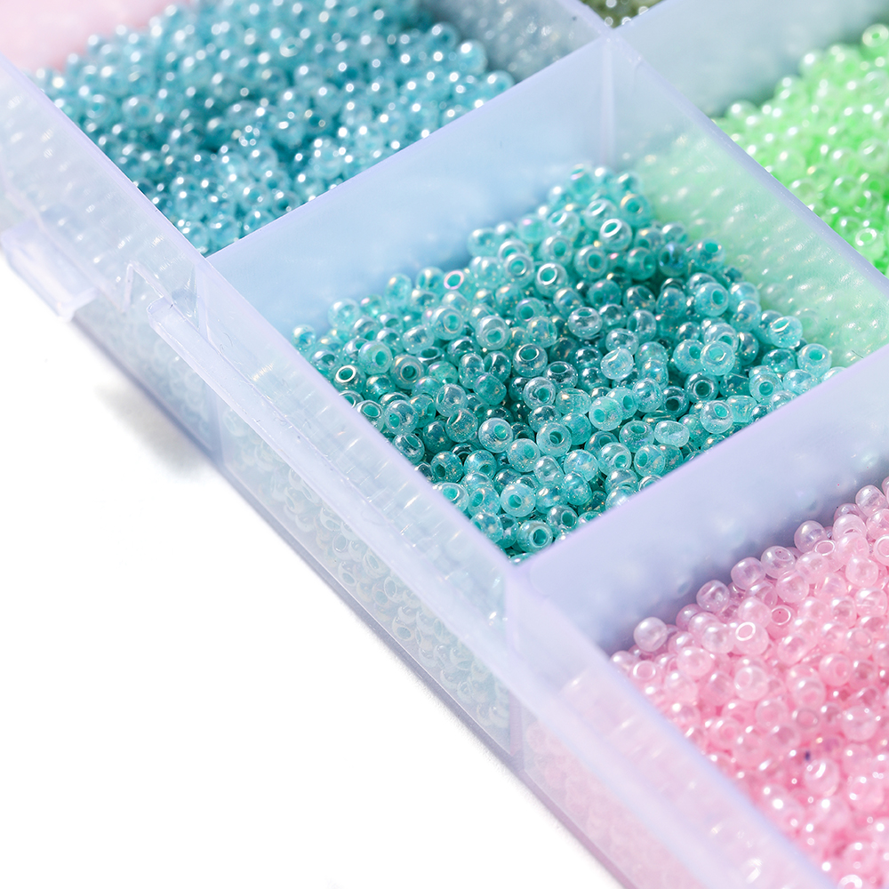 St.Kunkka 800pcs 2mm 20 Colors Cream Glass Beads Seed Round Bead Charm