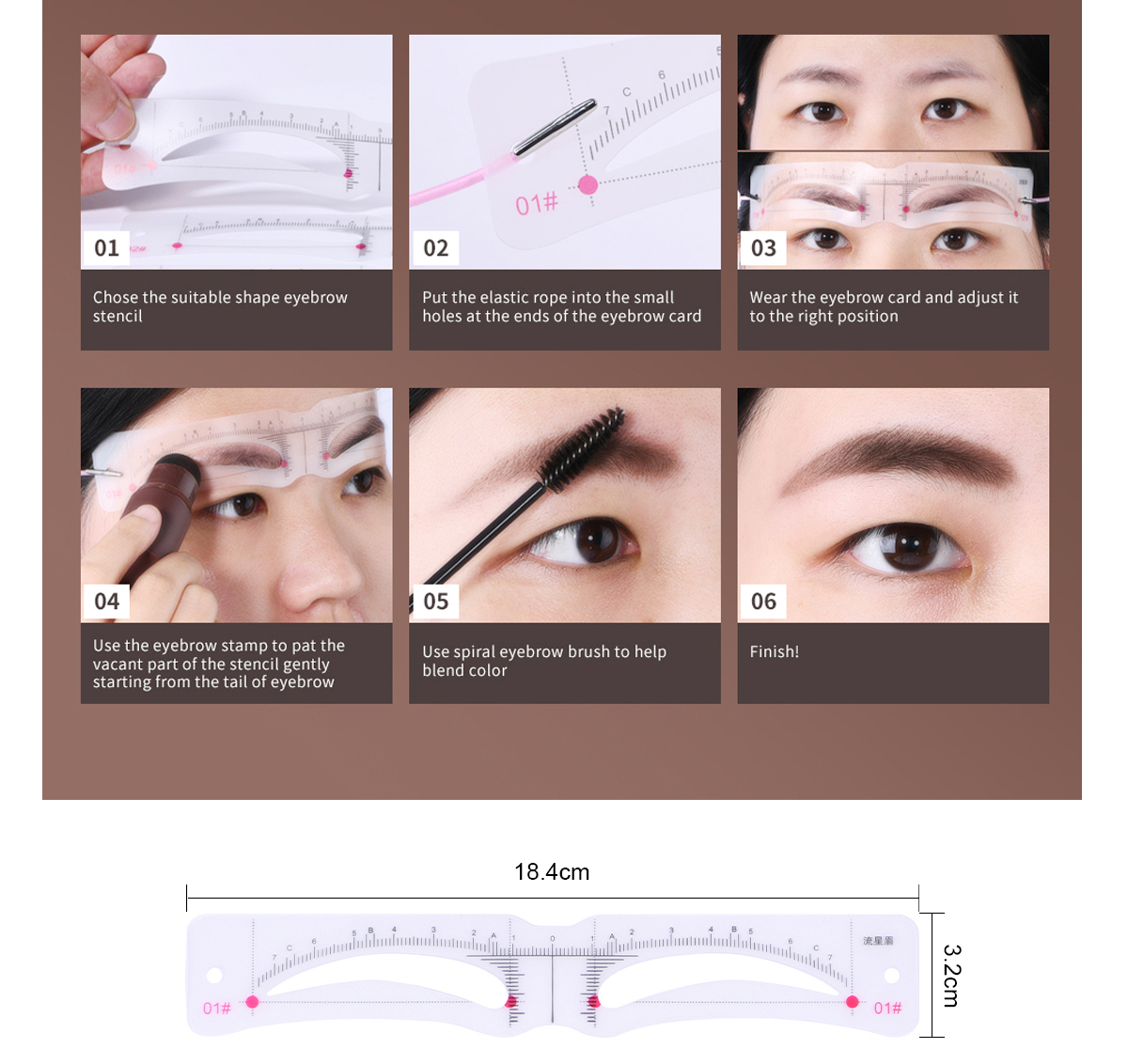 IBCCCNDC New Eyebrow Stamp Stencil Kit One Step Shaping - Brow Powder ...