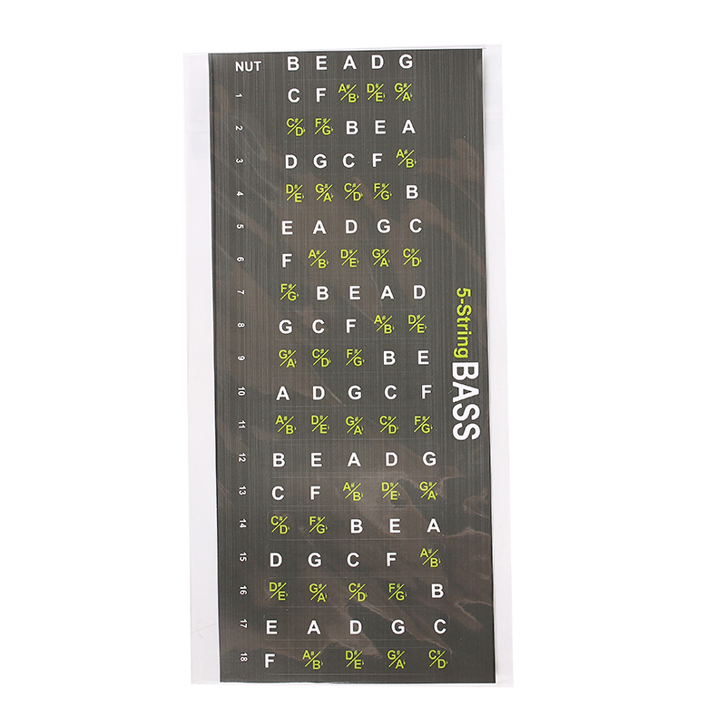 Bass Guitar Note Map Decals/Stickers for Learning Notes, Chords ...