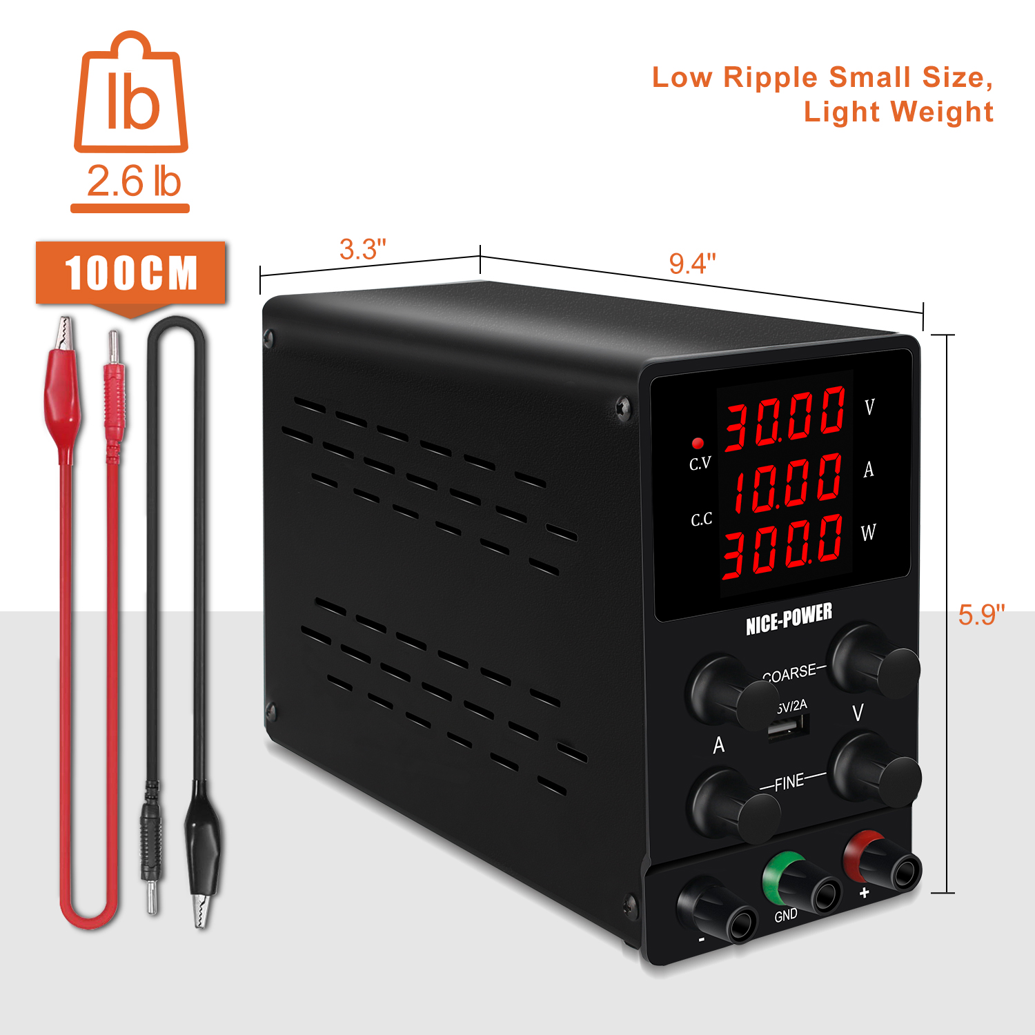NICE-POWER Newest Battery Charging Adjustable DC Power Supply 30V 5A ...