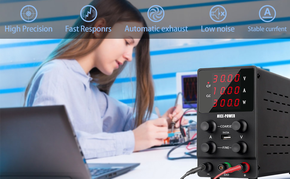 NICE-POWER Newest Battery Charging Adjustable DC Power Supply 30V 5A ...