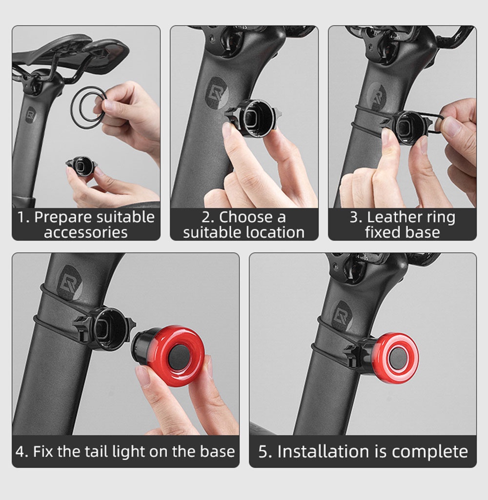 【PH Delivery】ROCKBROS Bike Tail Light Smart Brake Sensor Taillight ...