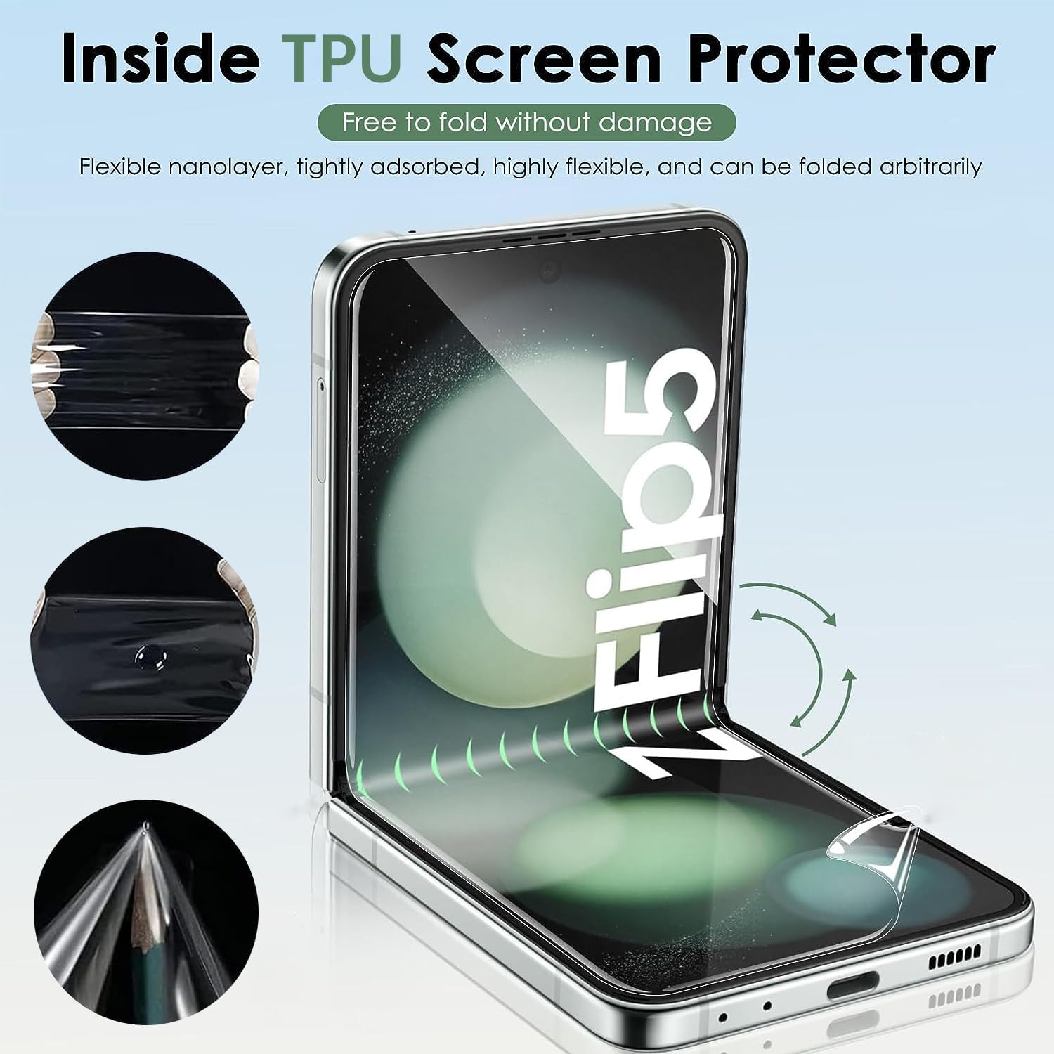 Soft Full Cover Screen Protector for Samsung Galaxy Z Flip Flexible  Front Back Hydrogel Film for Samsung Z Flip5