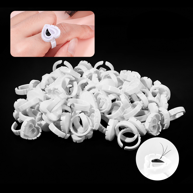 Genielash 50pcs/bag Disposable Eyelash Extension Glue Rings Adhesive ...