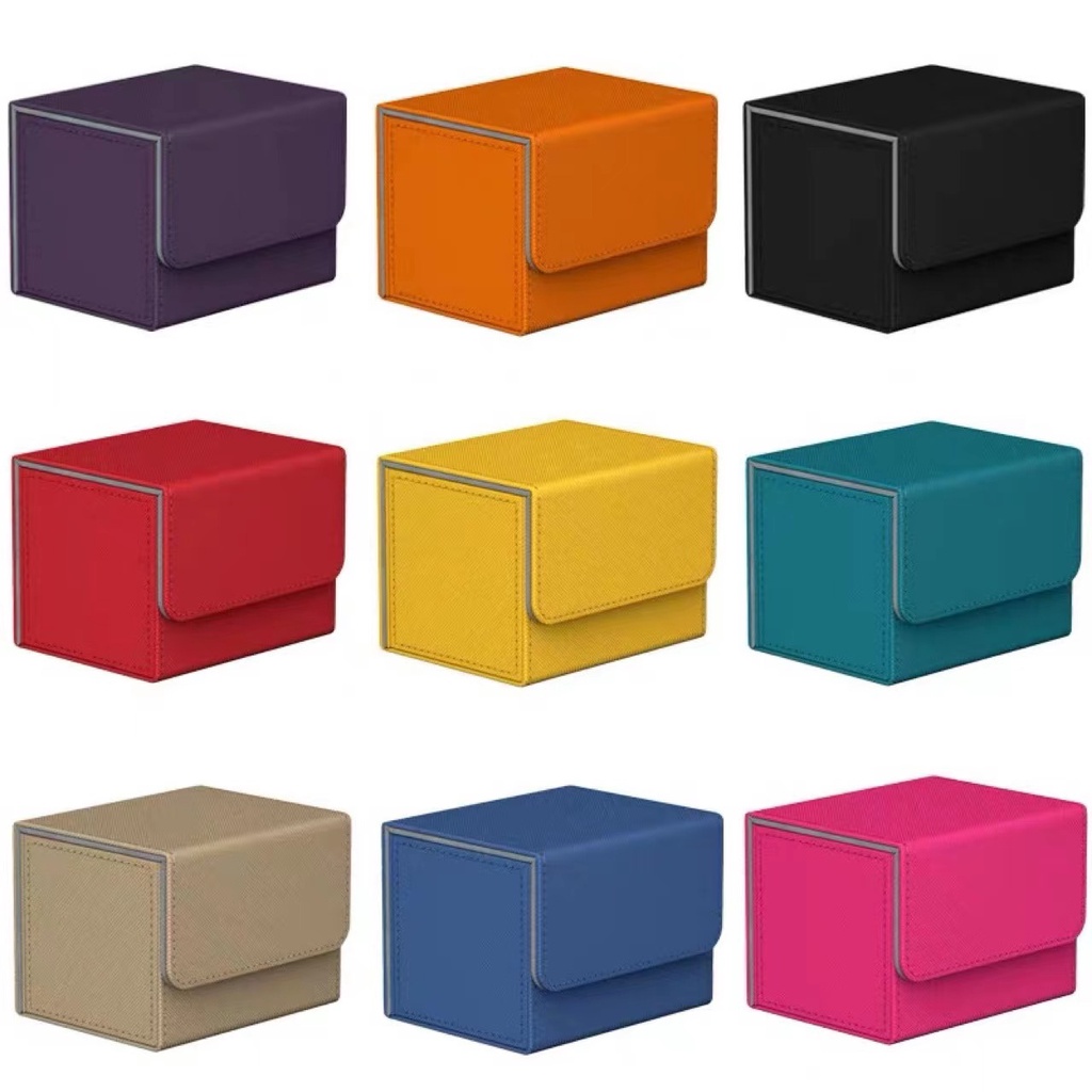 Leather Storage Deck Box Yugioh PTCG Collection Container Portable Card ...