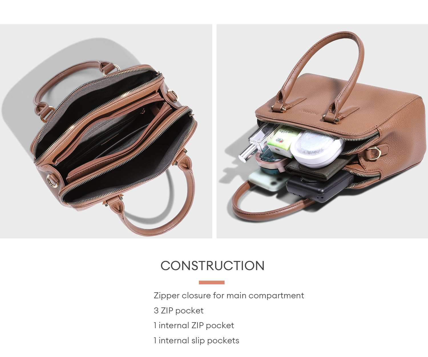 David Jones PU Leather Twist-Lock Tote Bag