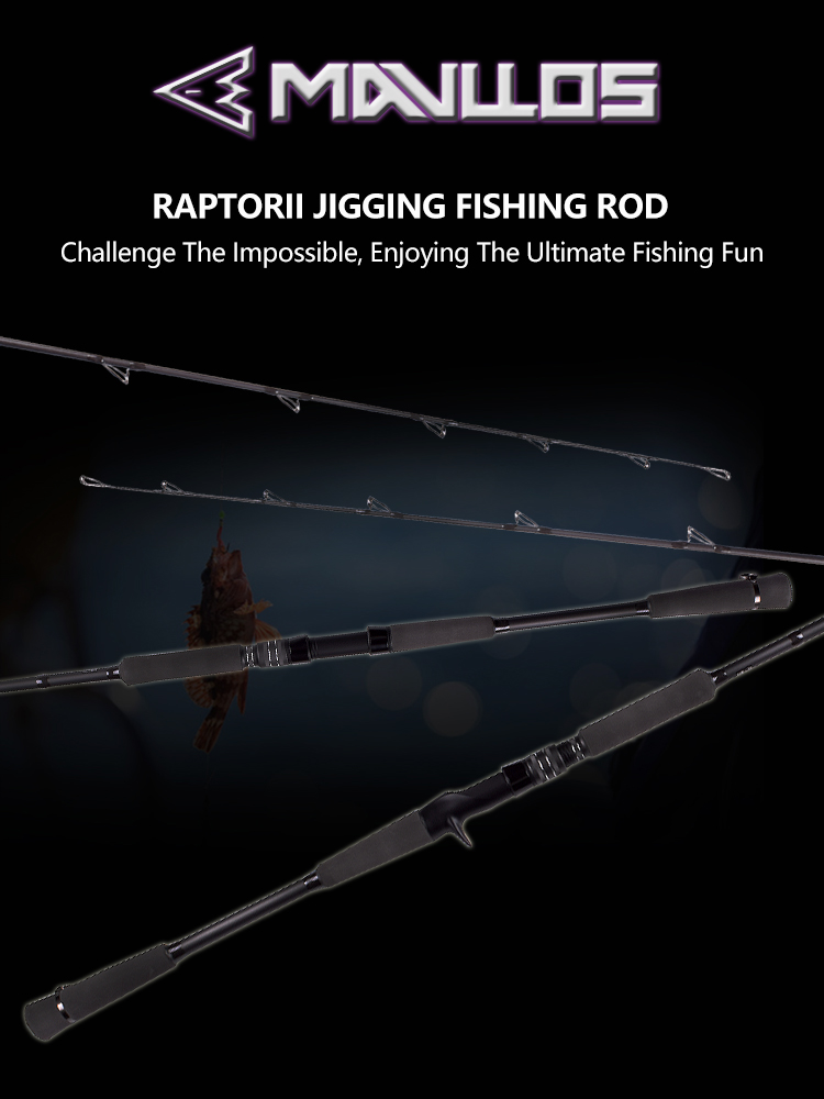 Mavllos RAPTORII MH Saltwater Carbon Fishing Jig Rod MH Bait 80-250g 20 ...