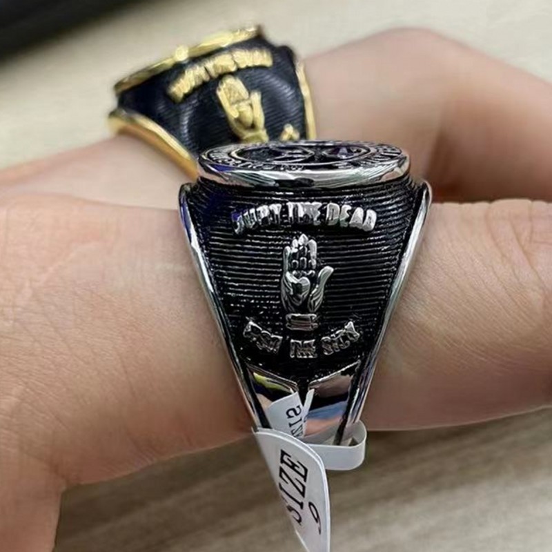 Pure Stainless Steel ODD Fellows Ring for Men with Red Rhinestone Size ...