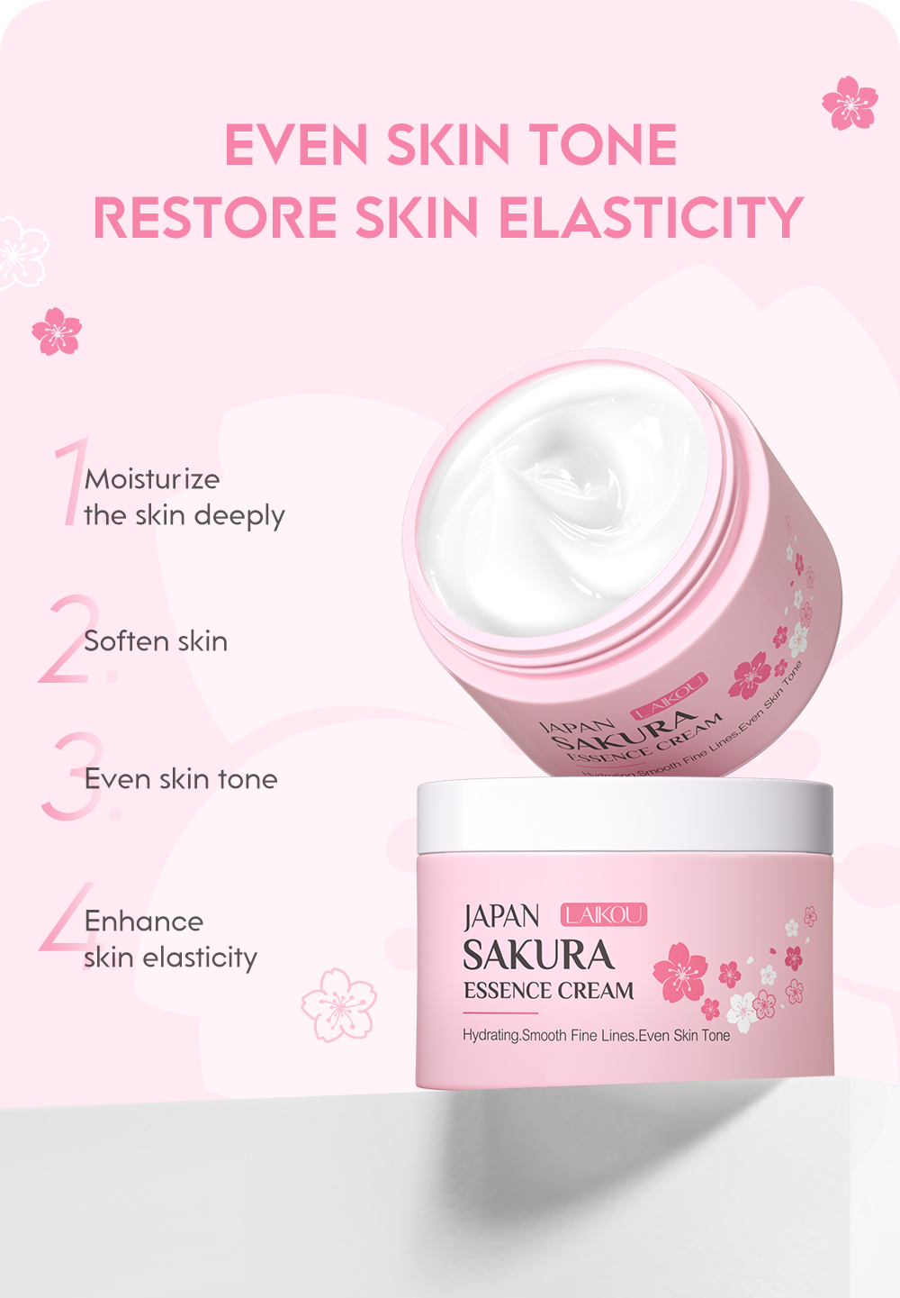 LAIKOU Japan Sakura Face Cream Reduce Wrinkles Anti-aging Serum Cherry ...