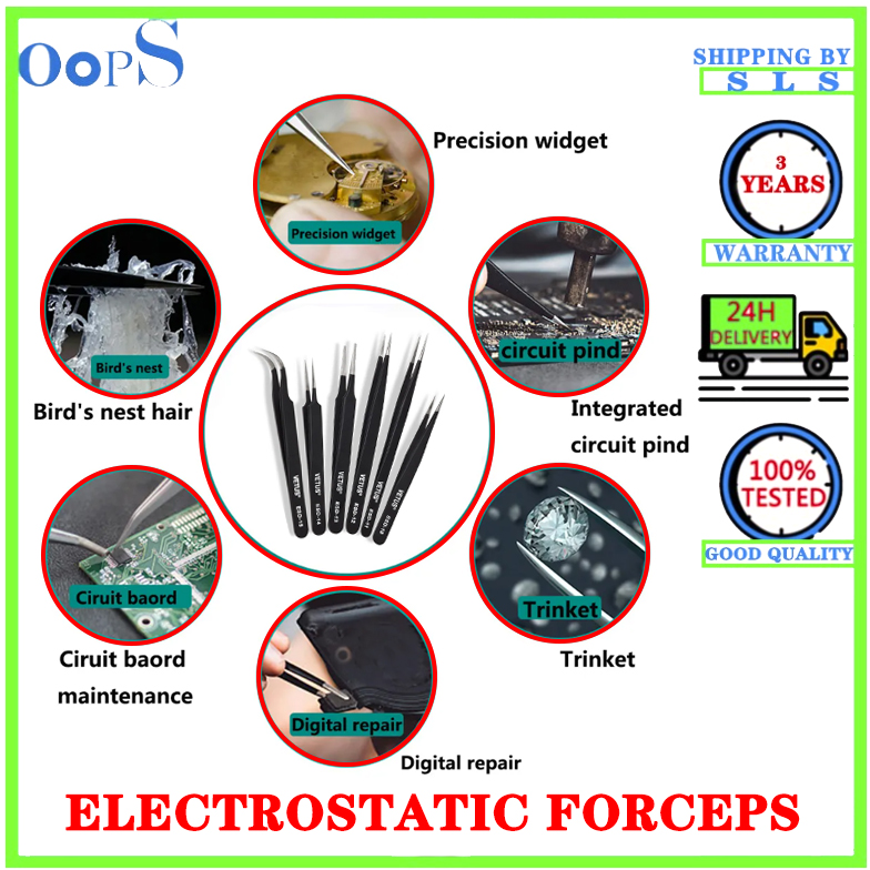 ESD 10 11 12 13 14 15 Special Electrostatic Forceps For Electronic ...