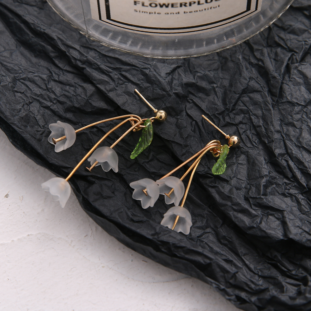 Midnight Bloom Korean Flower Earrings