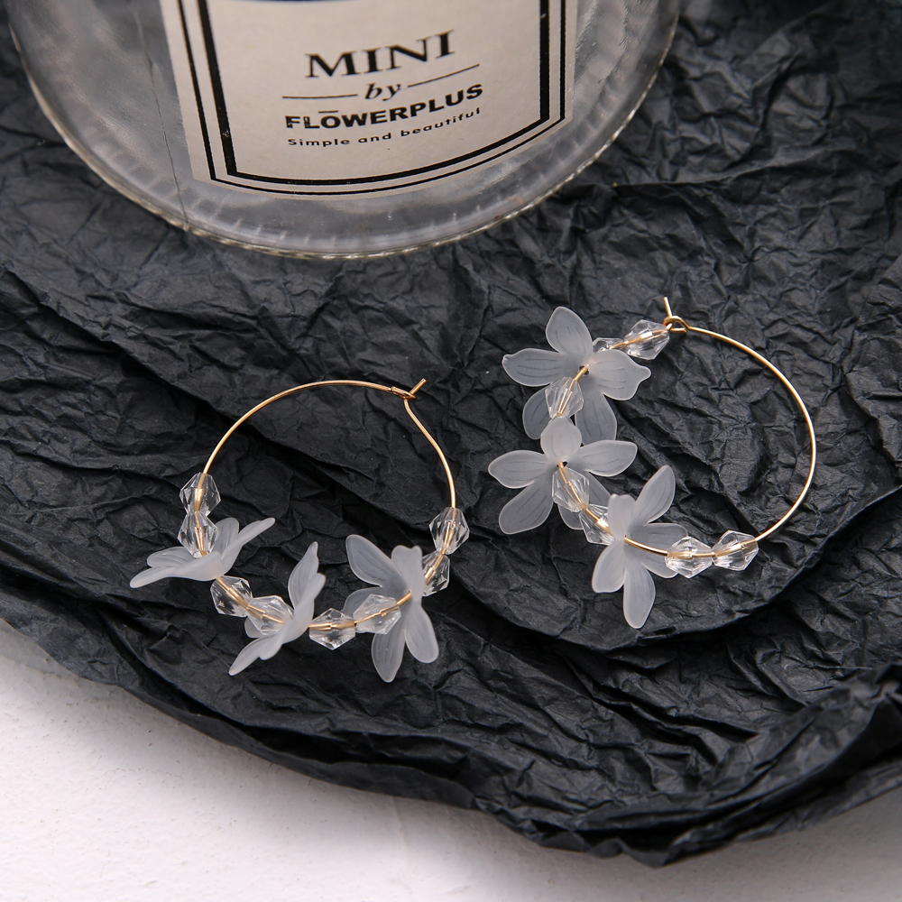 Midnight Bloom Korean Flower Earrings main image 1