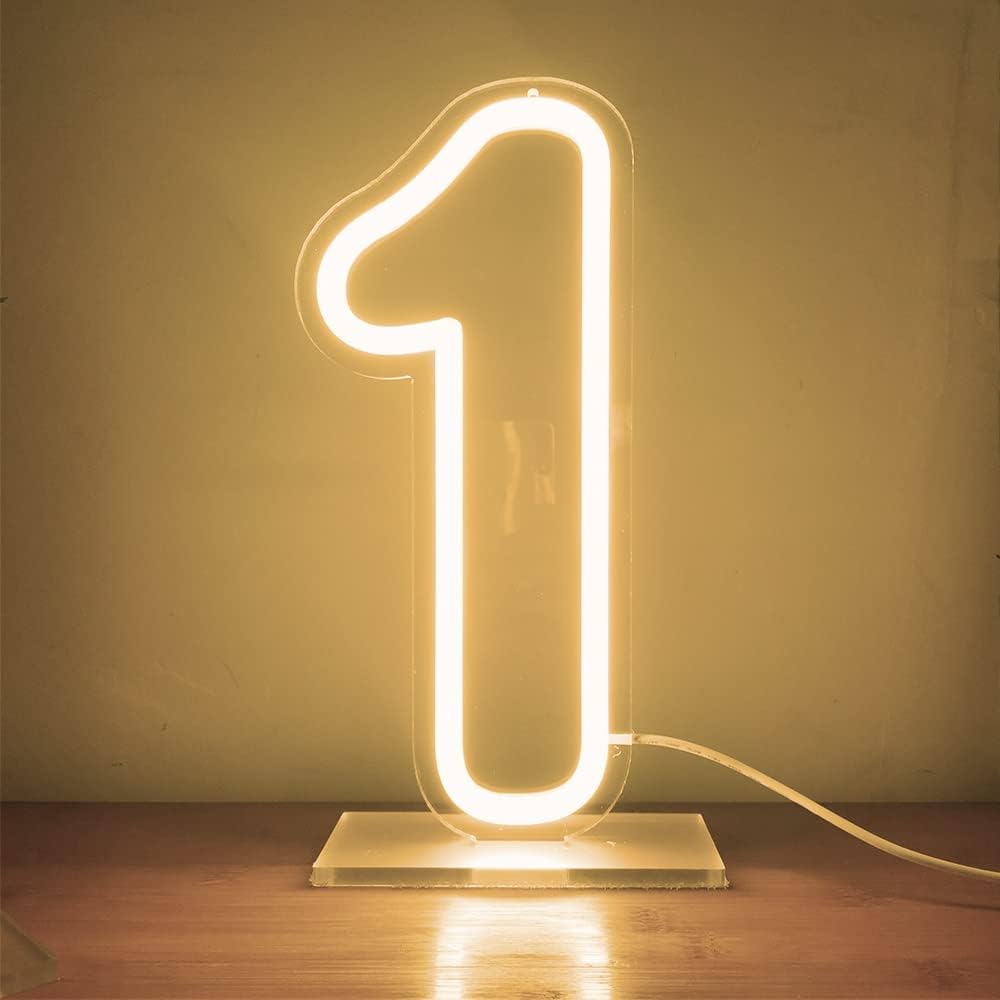 38cm Neon Party Backdrops Number Neon Sign Light for Birthday Party ...