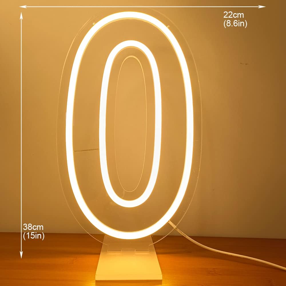 38cm Neon Party Backdrops Number Neon Sign Light for Birthday Party ...