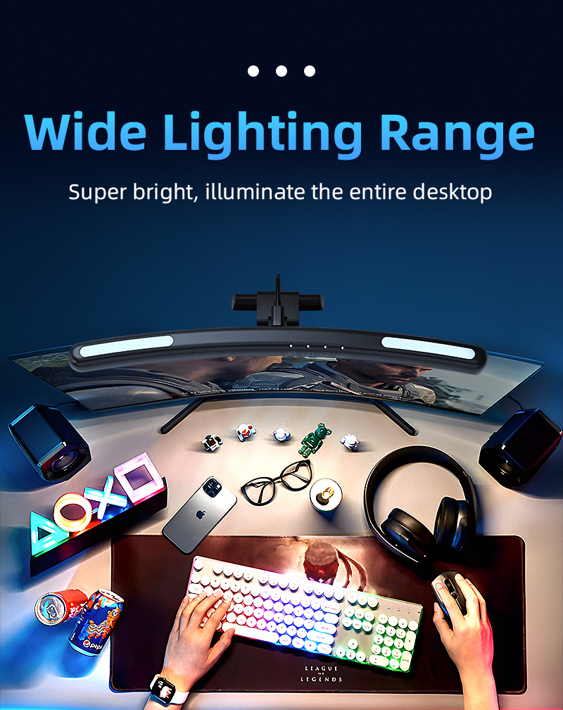 Curved screen Led Monitor Light Bar Usb Direct facing screen Computer ...