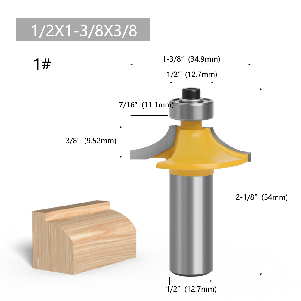 LAVIE 1pc 1/2 Shank Drawer Face Mill Round Over With Beading Edging ...