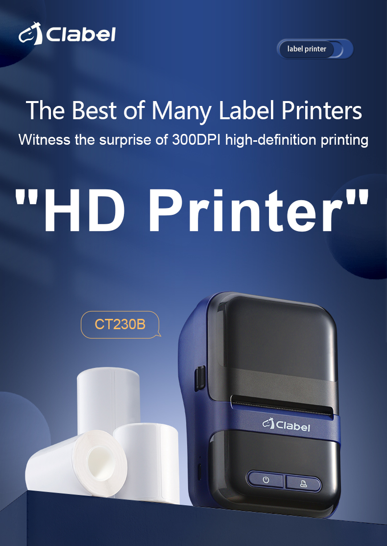 ‌CLABEL 230B Jewelry Label Printer - Portable Thermal Printer for Small ...