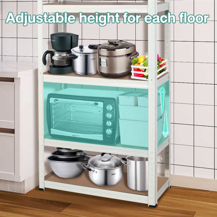 BYKOSION Adjustable Height Steel Rack Boltless Rack 5 Layer Heavy Duty ...