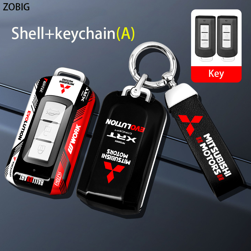 ZOBIG Racing Style ABS Key Fob Cover for Mitsubishi Car Key Case Shell ...